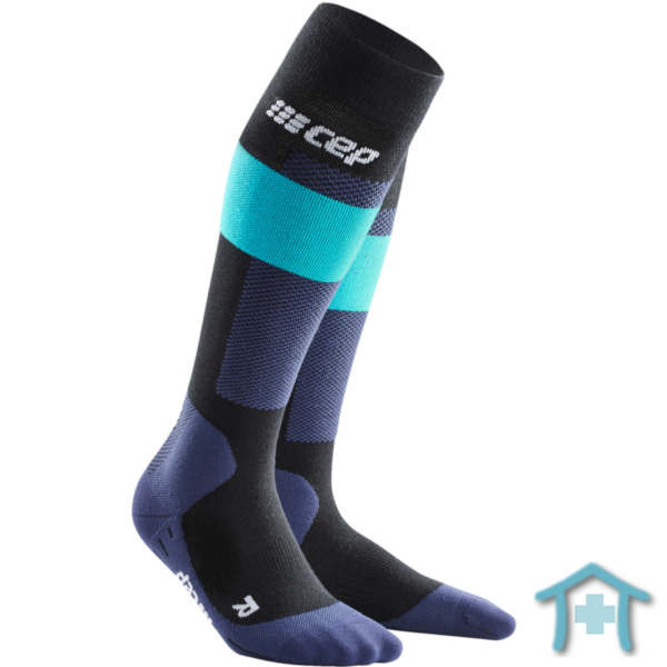 CEP Ski Merino Compression Socks in blau