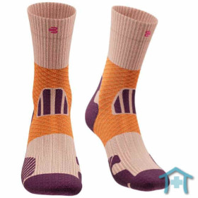 Trail-Running Mid Cut Socks Women in Peach