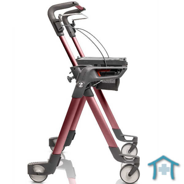 TOPRO Hestia Premium Indoor Rollator rot, Seitenansicht