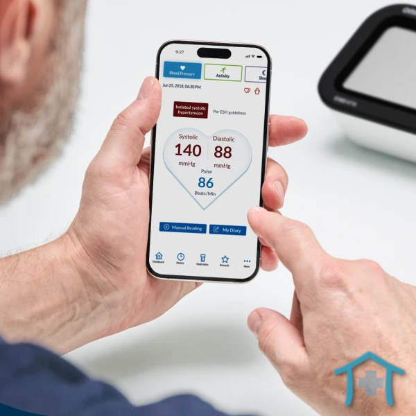 Omron M7 Intelli IT AFib Blutdruckmessgerät Verbindung mit App