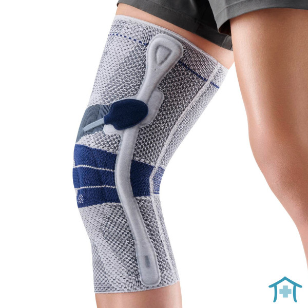 GenuTrain P3 Kniebandage - Blick auf den Zügel und die integrierte Anziehhilfe