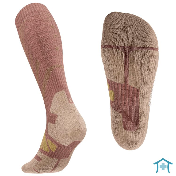 High-End Wandersocken mit Spezialsohle und Fersenpolster, Coral für Damen