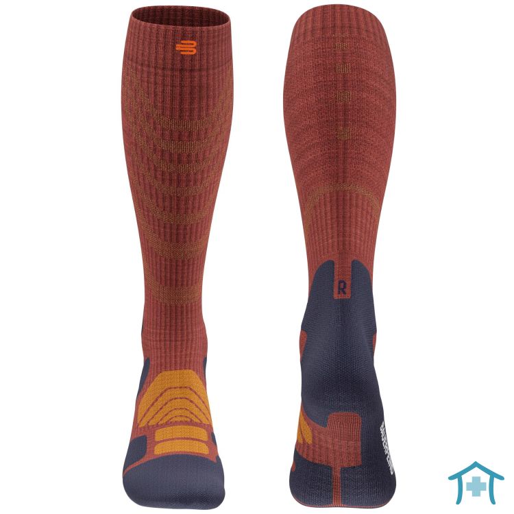 Premium Merino Wandersocken, granat-rot für Herren