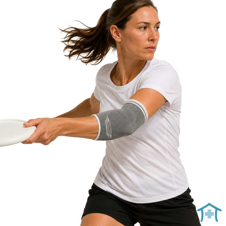ActiveMed Ellbogenbandage mit Polster beim Sport, graphit