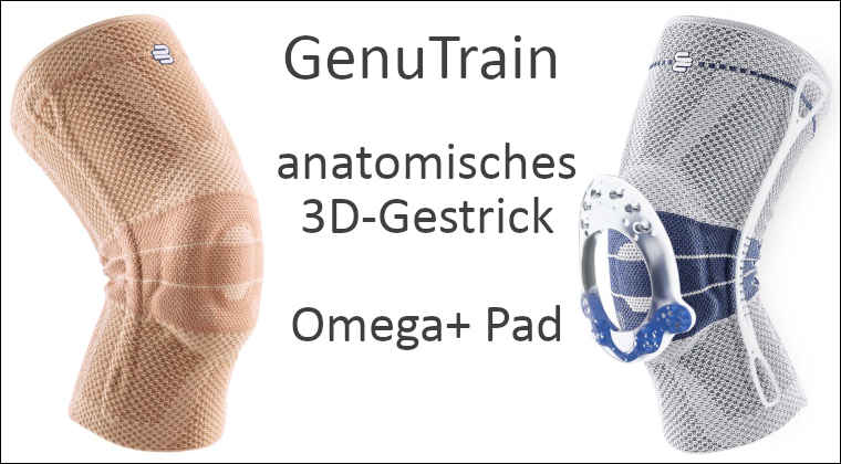 GenuTrain Kniebandage aus innovativem Gestrick mit Omega Pelotte