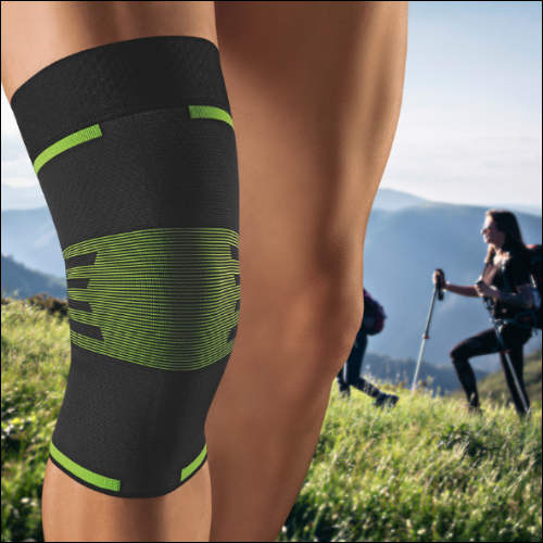 Active Color Sport Kniebandage mit Haftrand für besseren Halt