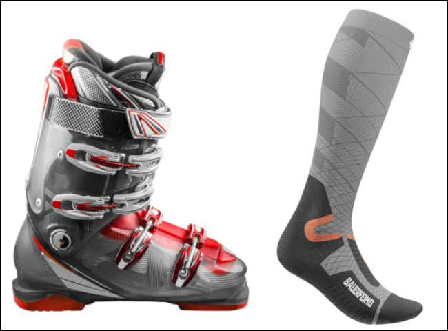 Die Performance Socken im Skischuh