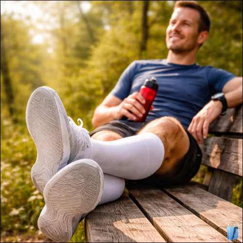 Kompressions Laufsocken für Herren, weiss