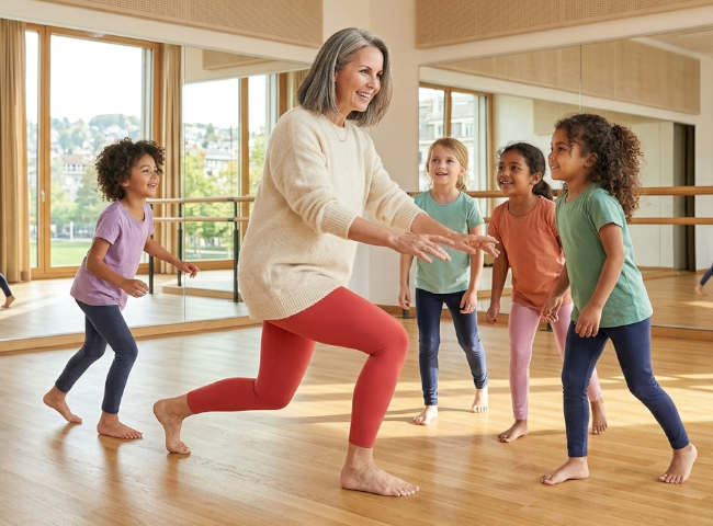Trendcolor Sweet Coral - Die Juzo Softleggings beim Tanzen