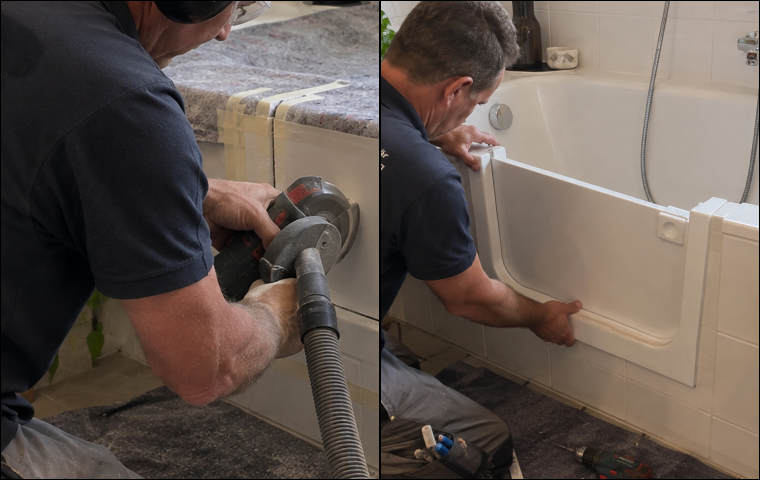 Einbau und Installation der Badewannentür